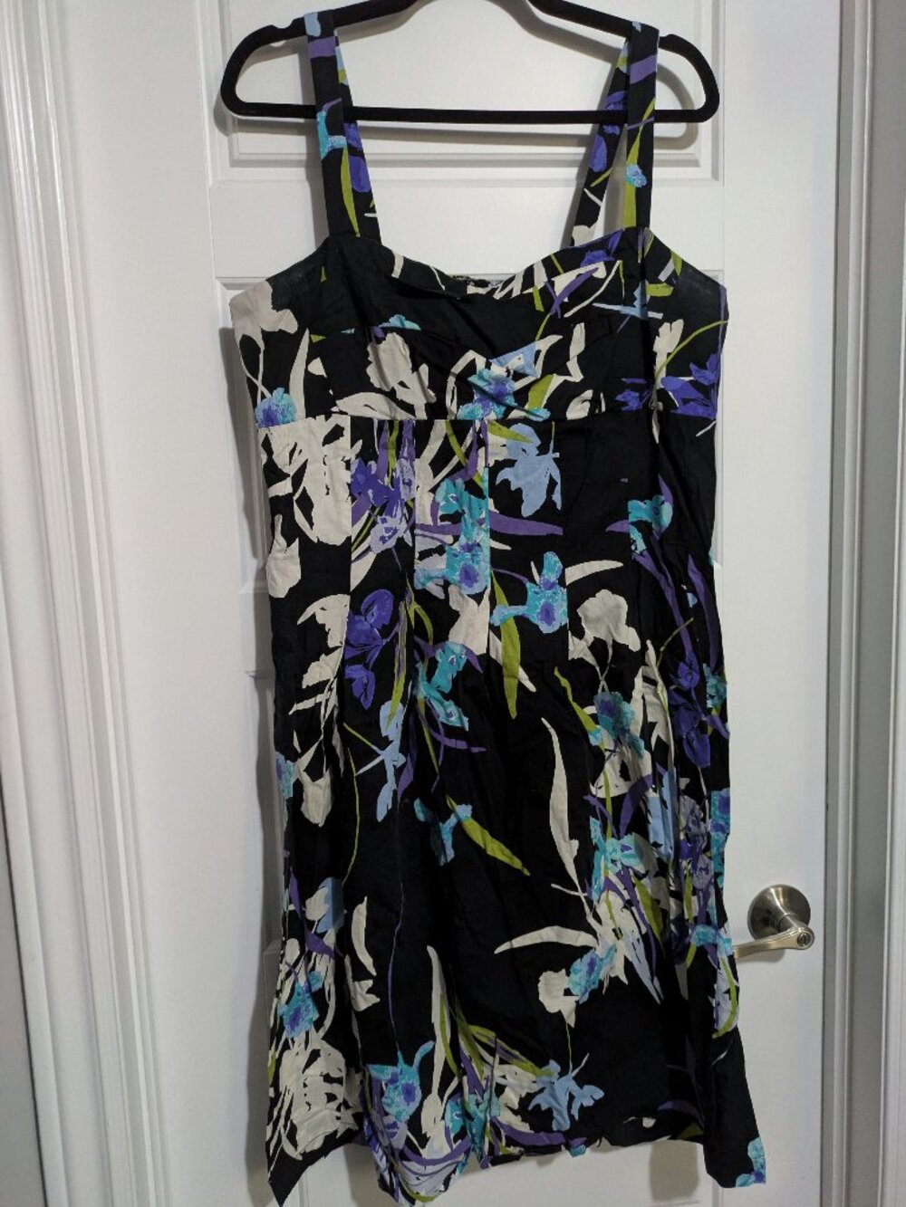 Cleo Sleeveless Black Floral Plus Sized Midi Dress (US 18)